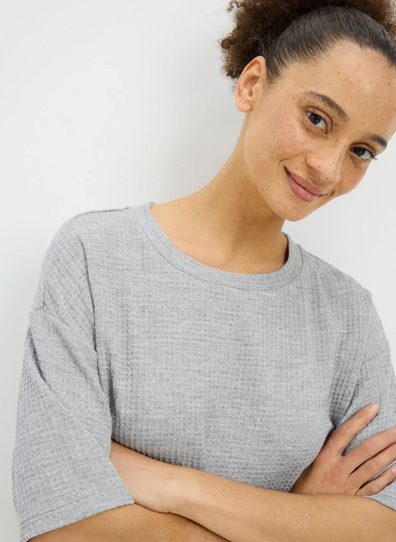 ماتلان Grey Waffle Cuffed Pyjama Set